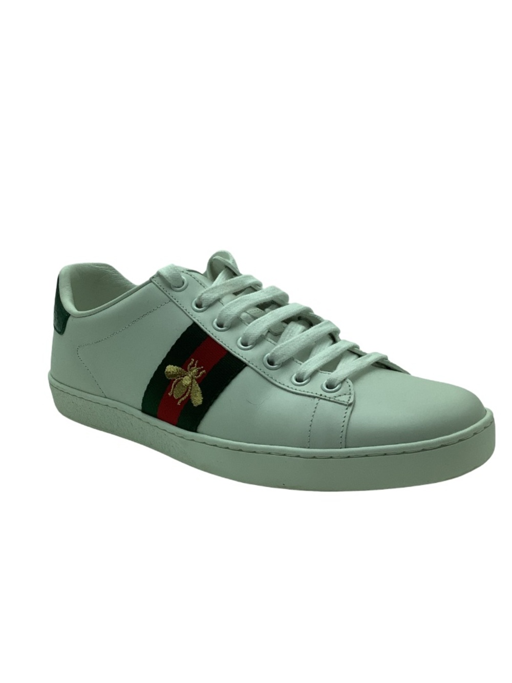 Gucci Bee Accent Leather Low Top Sneakers Size: 9 / IT 39.5